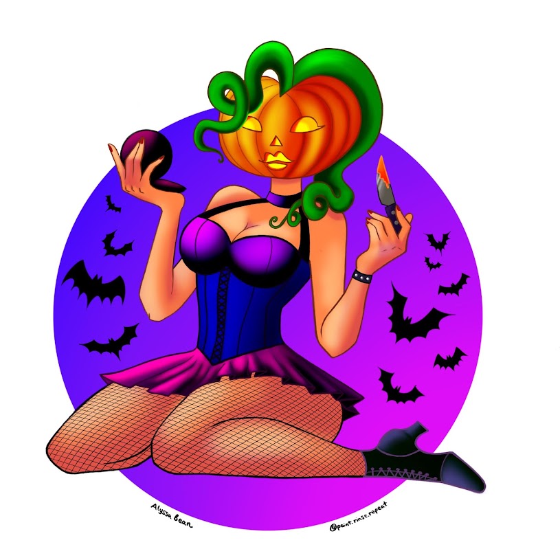 Pumpkin Pinup Sticker